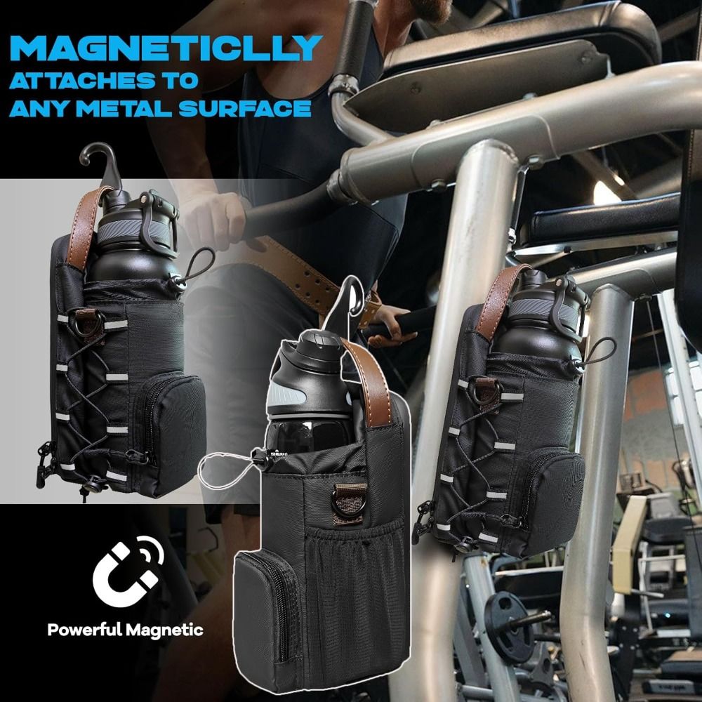 Magnetic Mesh Gym Bag – Durable Crossbody Water Bottle Carrier