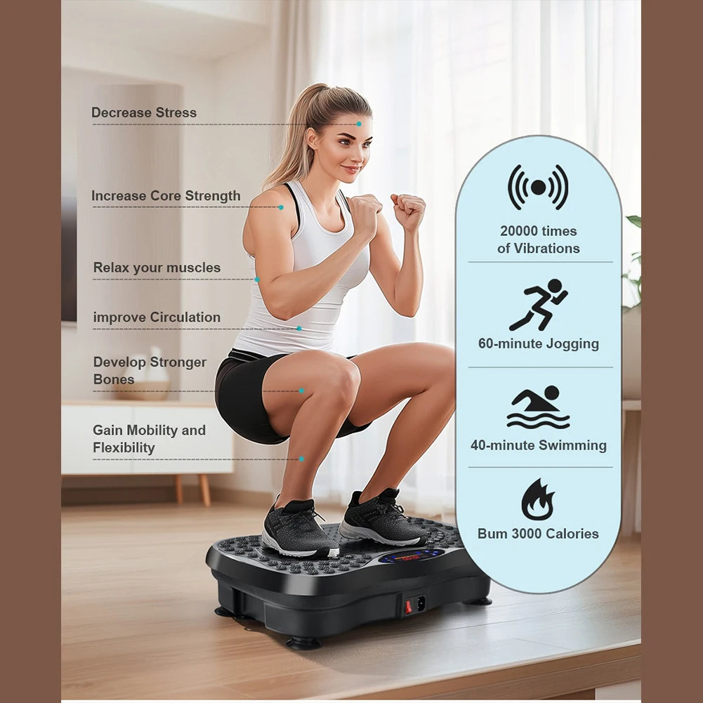 Bluetooth Vibration Plate – Full Body Shaker, Adjustable Speed, Fat Loss Machine