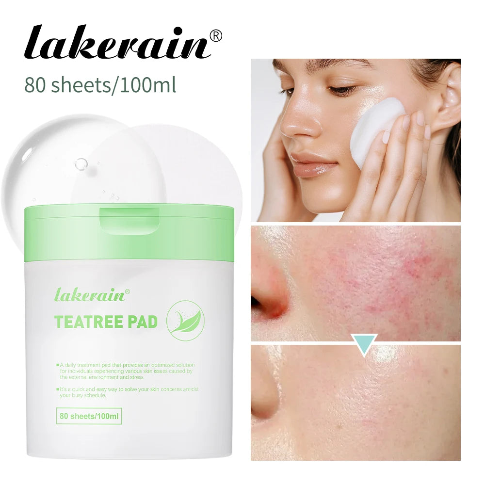 Lakerain Makeup Cotton Pad Teatree Pad Facial Toner Soothing Cotton Pad Calm Sensitive Skin Mild Texture Cotton Pad