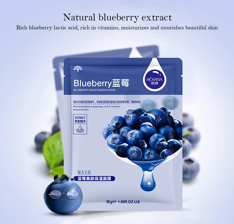 30pcs Fresh Fruits Facial Masks Face skincare Moisturizing Firming Hydrating Korean Face Mask Facial Skin Care Prodcuts