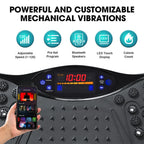Bluetooth Vibration Plate – Full Body Shaker, Adjustable Speed, Fat Loss Machine