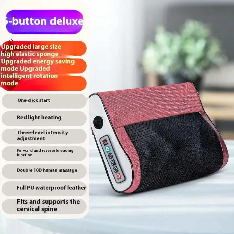 Multi Functional Neck and Shoulder Massager Household Neck and Back Kneading Tool with Multiple Adjustable Hot Compress Massage