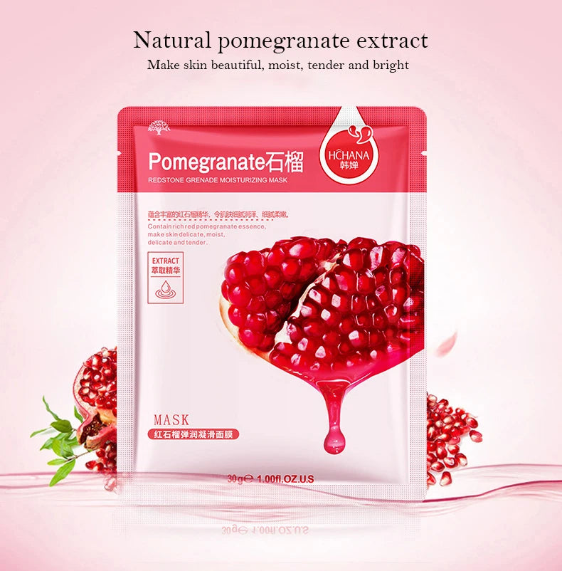 30pcs Fresh Fruits Facial Masks Face skincare Moisturizing Firming Hydrating Korean Face Mask Facial Skin Care Prodcuts