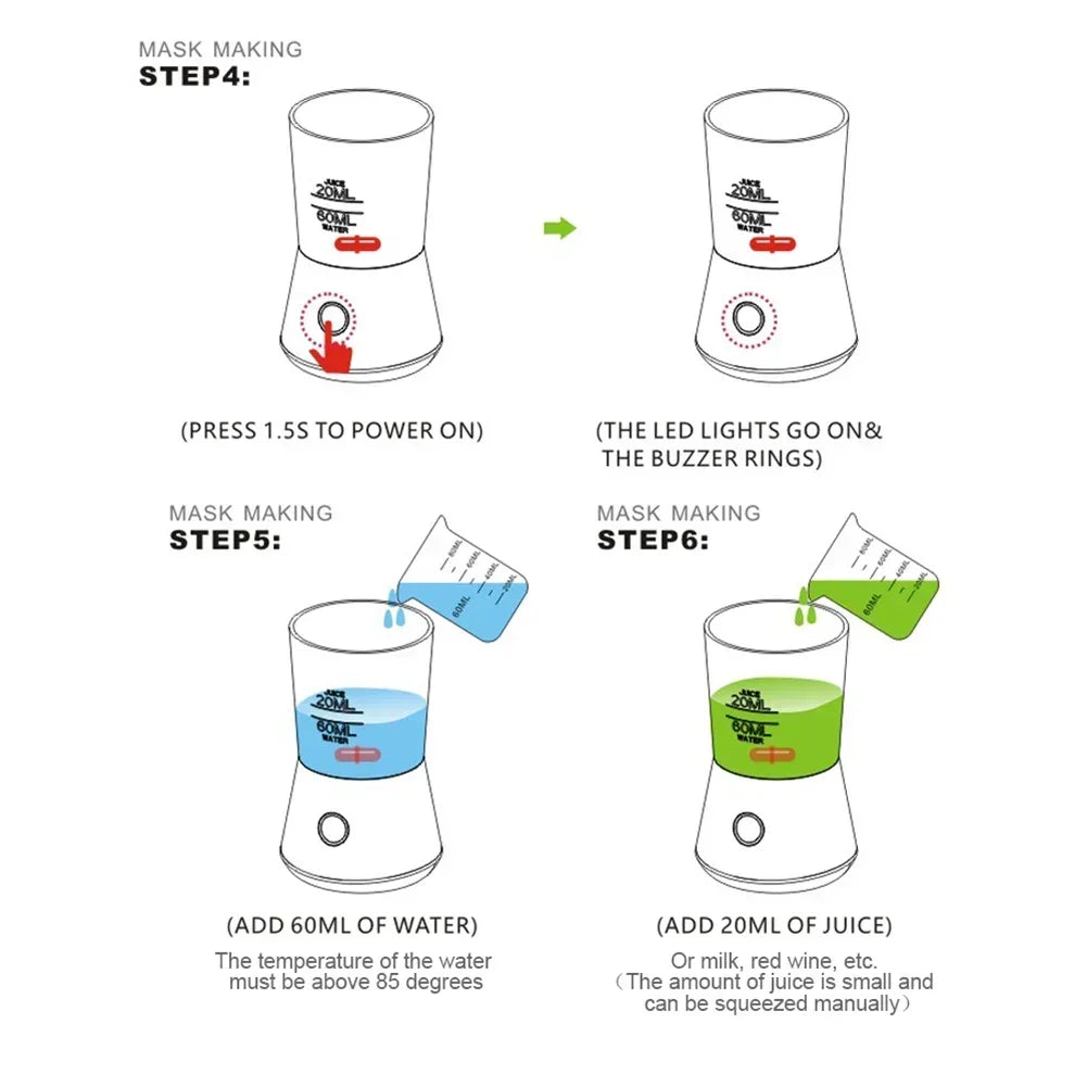 Face Mask Maker Machine Electric Facial Device Set Silicone Fruit Vegetable Mask Maker Tools Mask DIY for Salon Home Skin Care