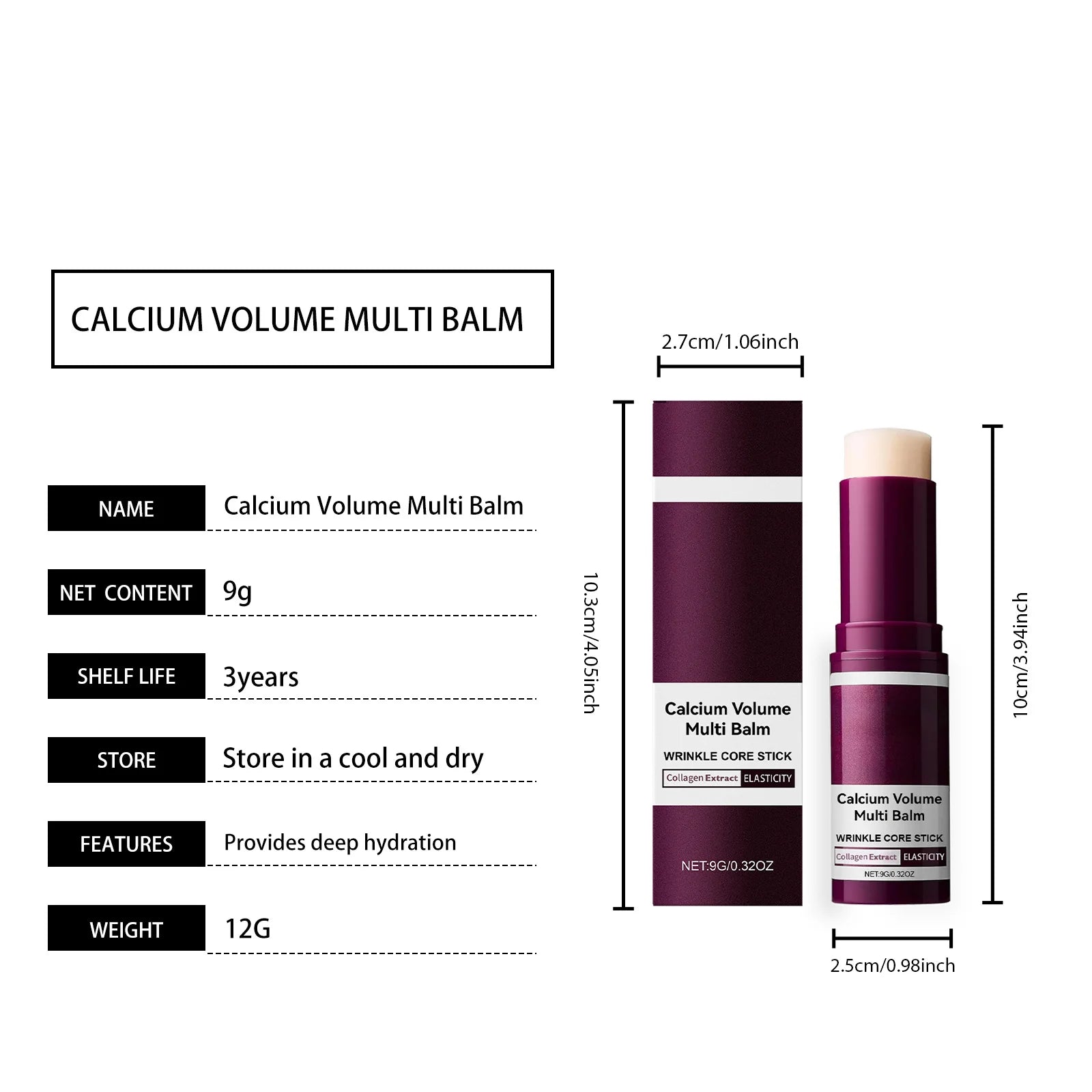 Calcium Skincare Set Anti-Aging Calcium Volume Facial Serum Eye Patches Multi Balm Fade Fine Lines Reduce Dark Circles Nourishes