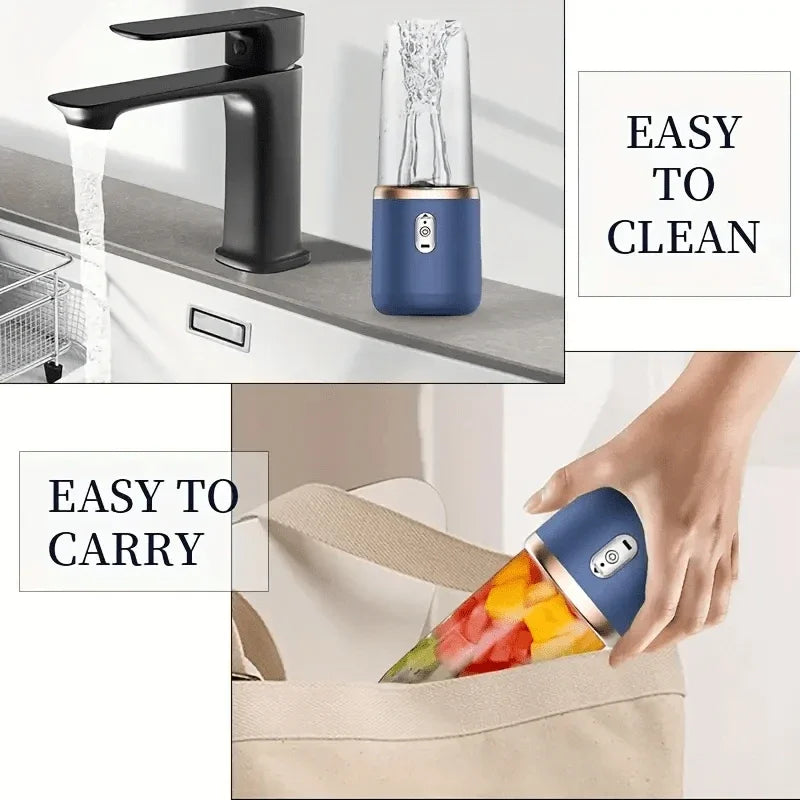 Portable 6 Blade USB Rechargeable Juicer Cup with Dual Travel Cups