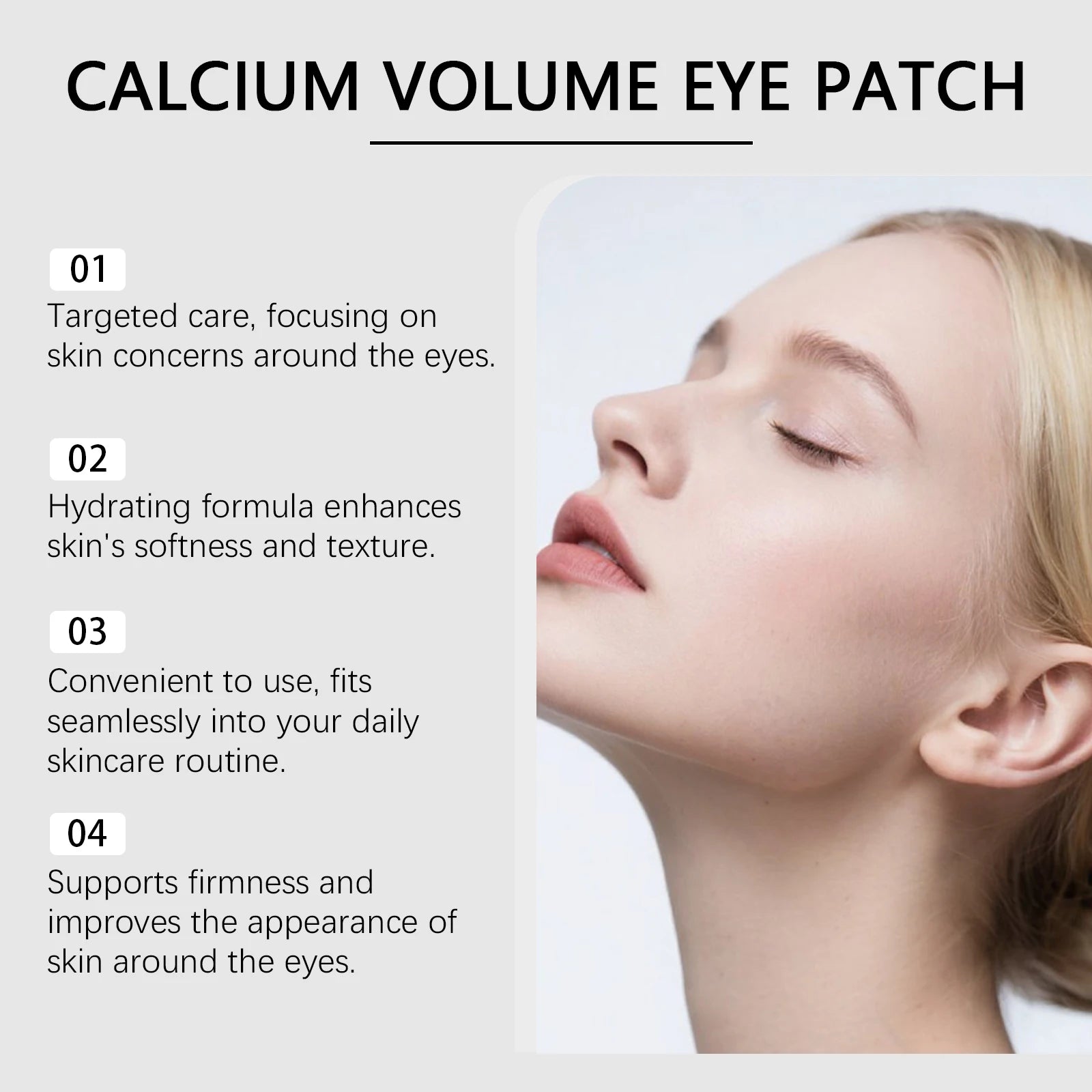 Calcium Skincare Set Anti-Aging Calcium Volume Facial Serum Eye Patches Multi Balm Fade Fine Lines Reduce Dark Circles Nourishes