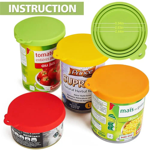 3 In 1 Silicone Canned Lid Reusable Food Tin Cover Keep Fresh Kitchen Organization Pet Supplies