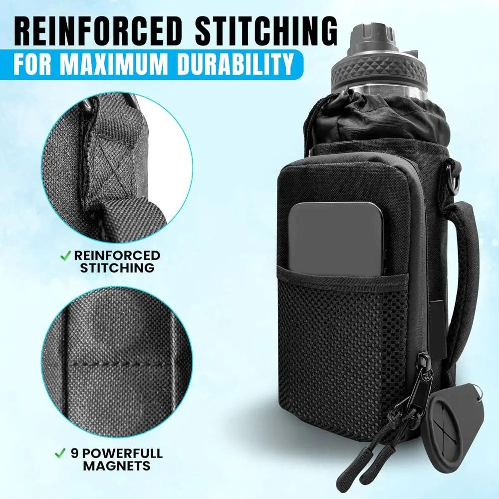 Magnetic Mesh Gym Bag – Durable Crossbody Water Bottle Carrier