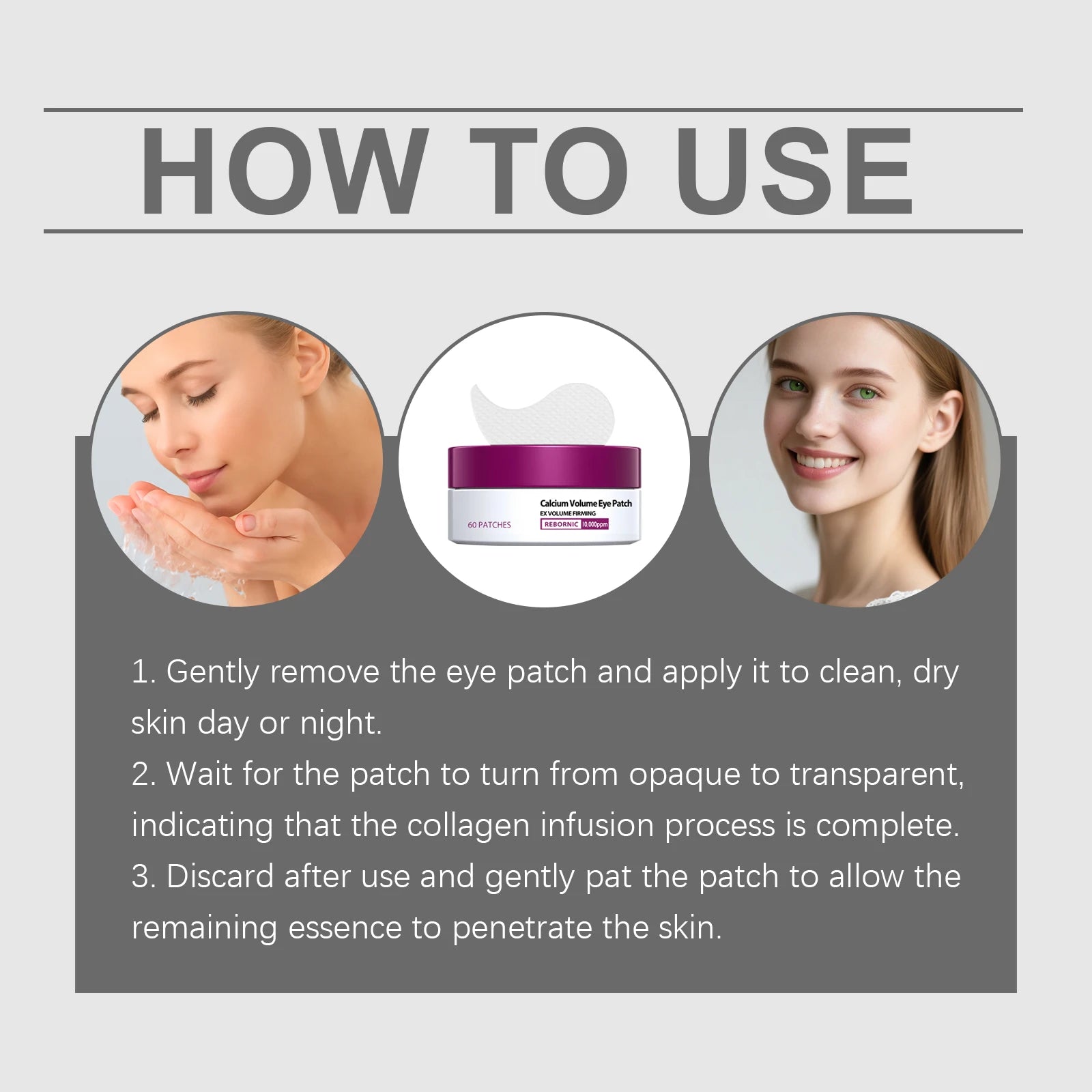 Calcium Skincare Set Anti-Aging Calcium Volume Facial Serum Eye Patches Multi Balm Fade Fine Lines Reduce Dark Circles Nourishes