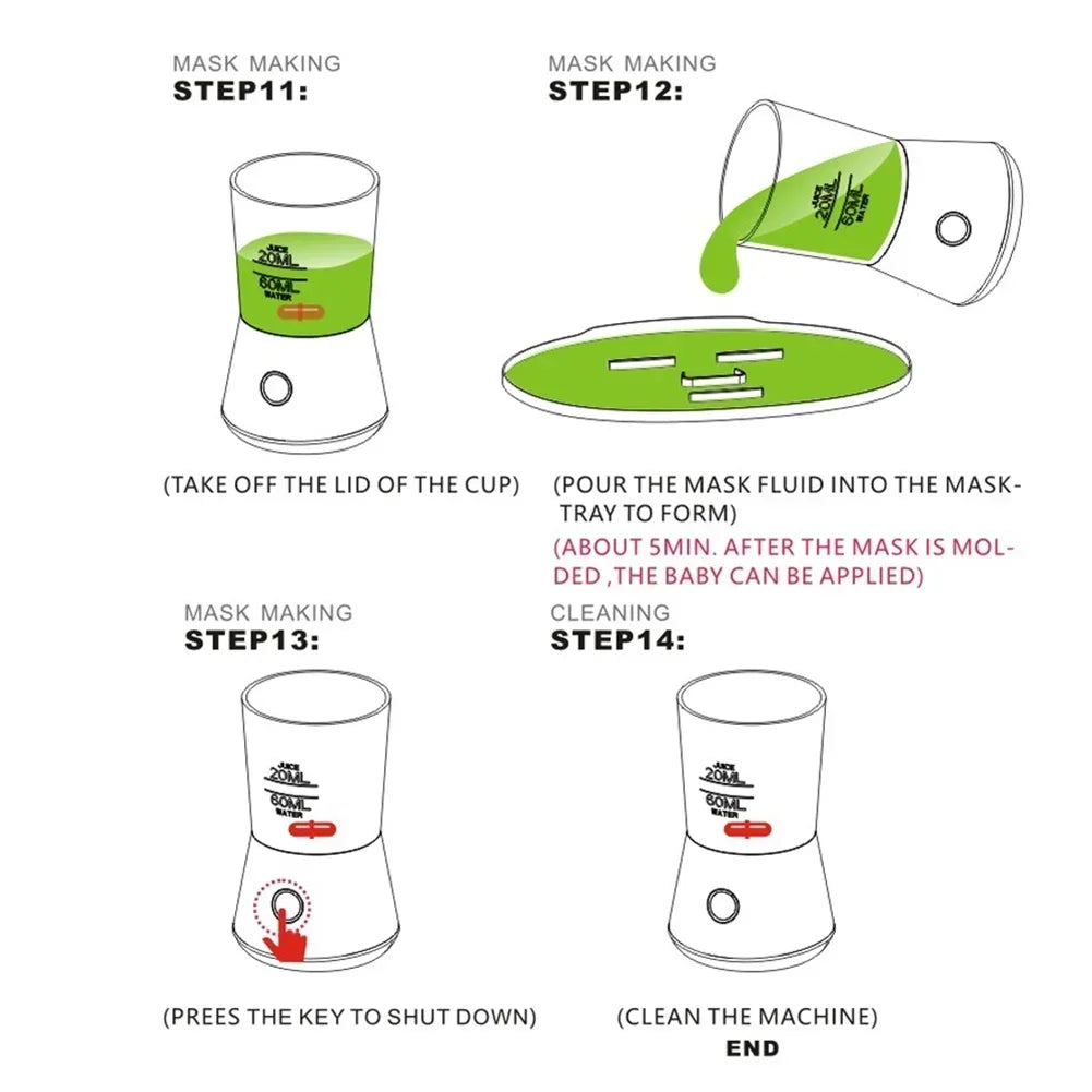 Face Mask Maker Machine Electric Facial Device Set Silicone Fruit Vegetable Mask Maker Tools Mask DIY for Salon Home Skin Care