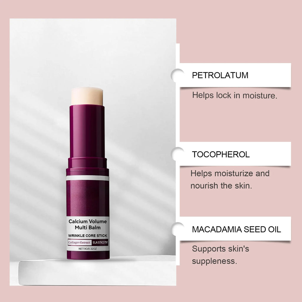 Calcium Skincare Set Anti-Aging Calcium Volume Facial Serum Eye Patches Multi Balm Fade Fine Lines Reduce Dark Circles Nourishes