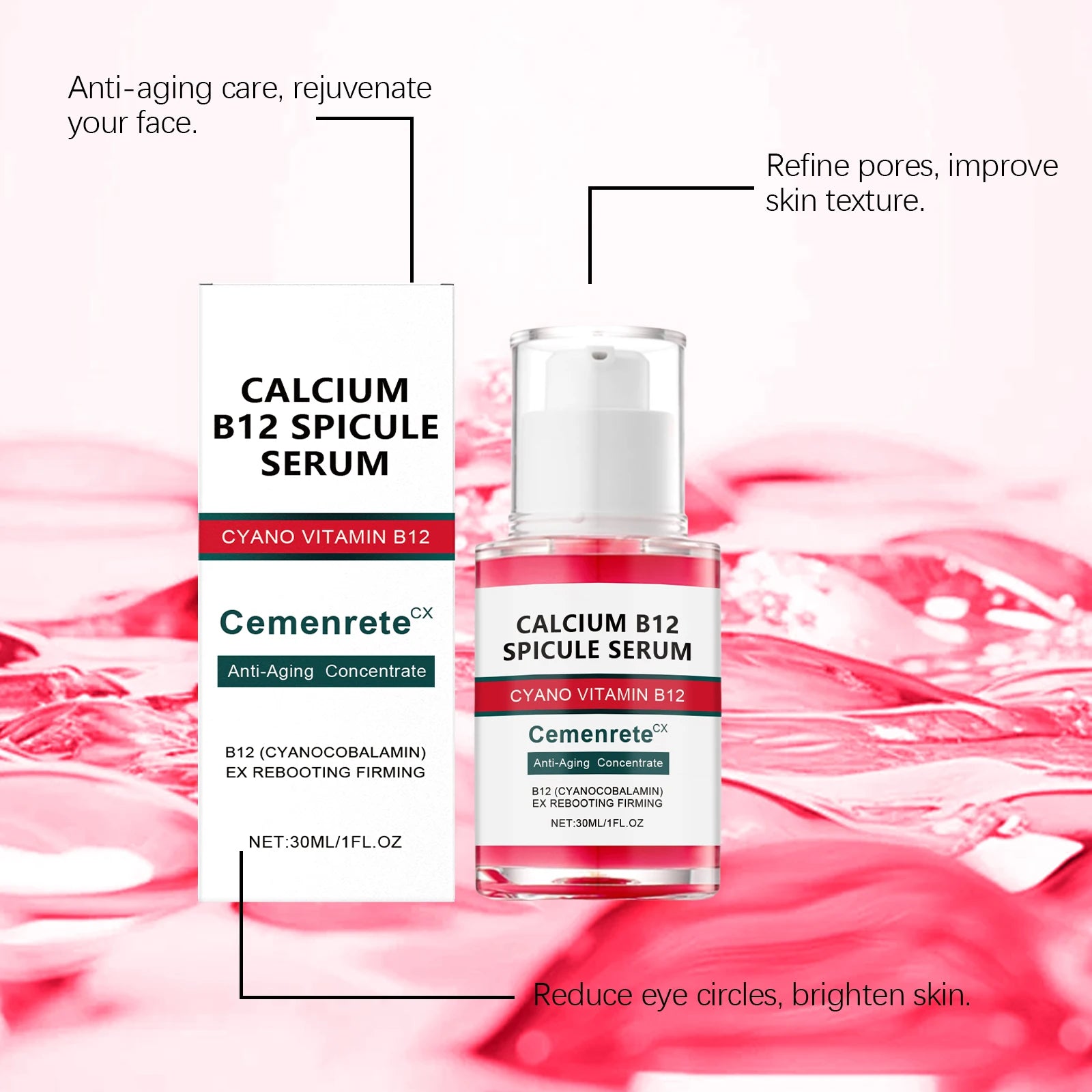 Calcium Skincare Set Anti-Aging Calcium Volume Facial Serum Eye Patches Multi Balm Fade Fine Lines Reduce Dark Circles Nourishes