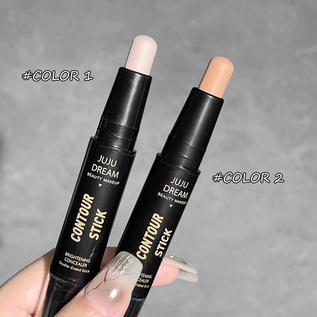 Dual-ended contour stick, facial foundation, concealer, long-lasting dark circles, correcting contour concealer, makeup