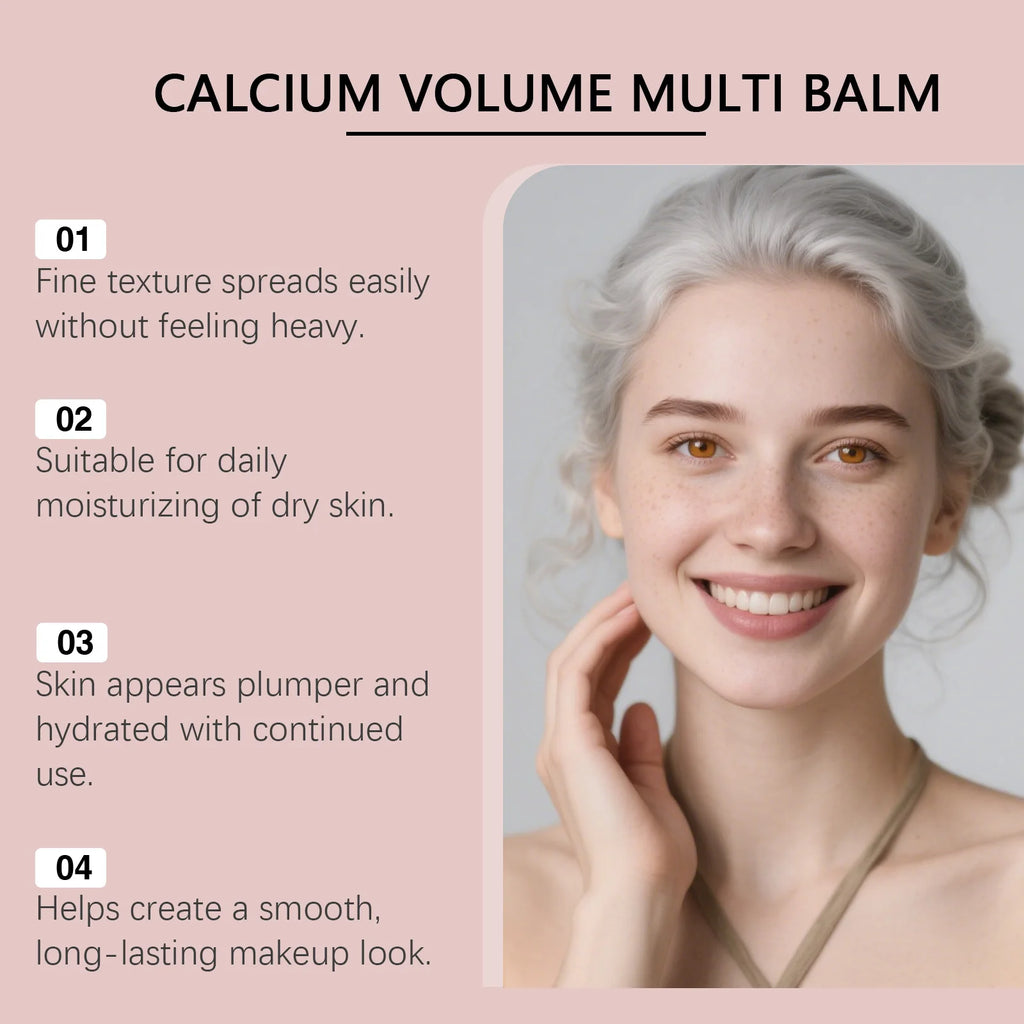 Calcium Skincare Set Anti-Aging Calcium Volume Facial Serum Eye Patches Multi Balm Fade Fine Lines Reduce Dark Circles Nourishes