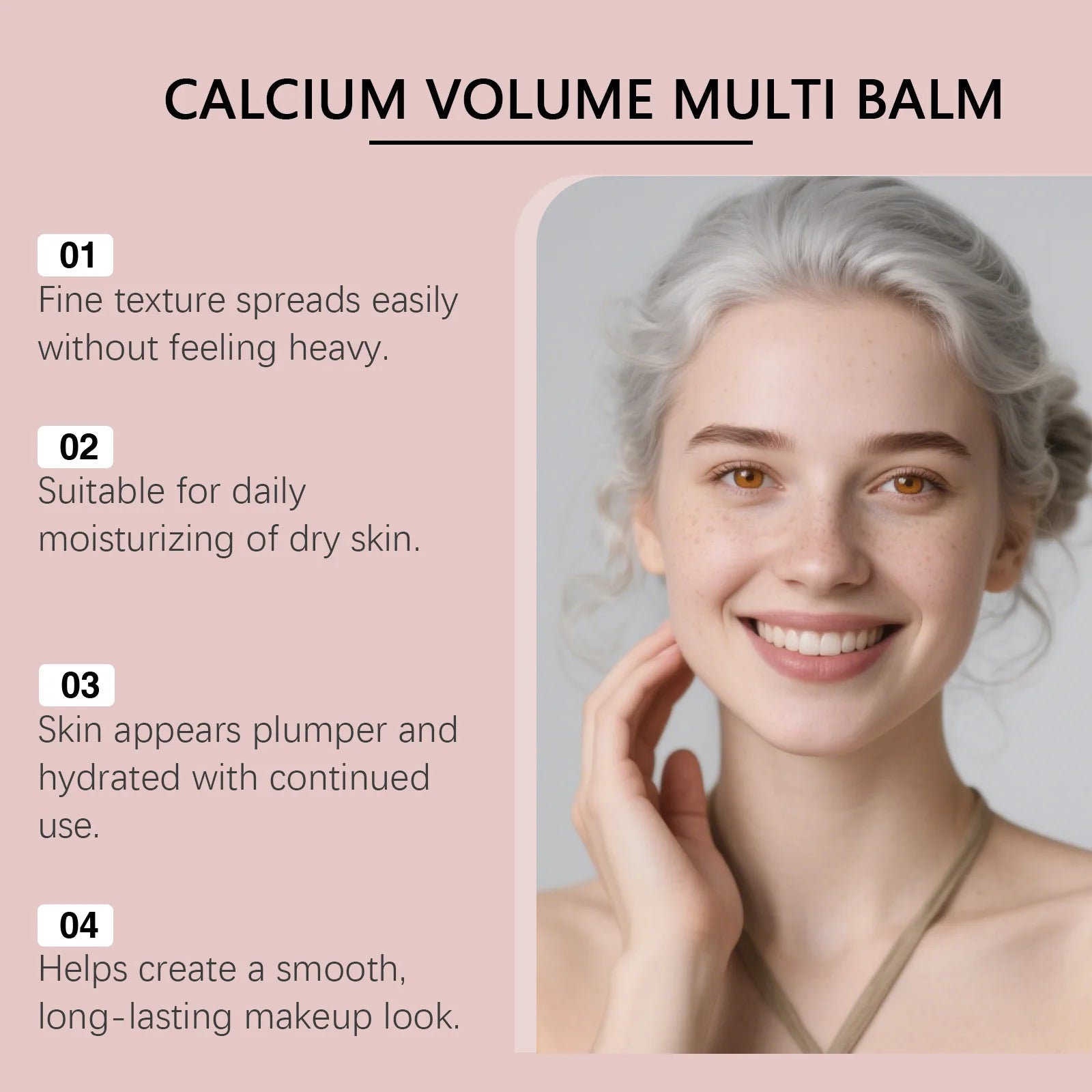 Calcium Skincare Set Anti-Aging Calcium Volume Facial Serum Eye Patches Multi Balm Fade Fine Lines Reduce Dark Circles Nourishes