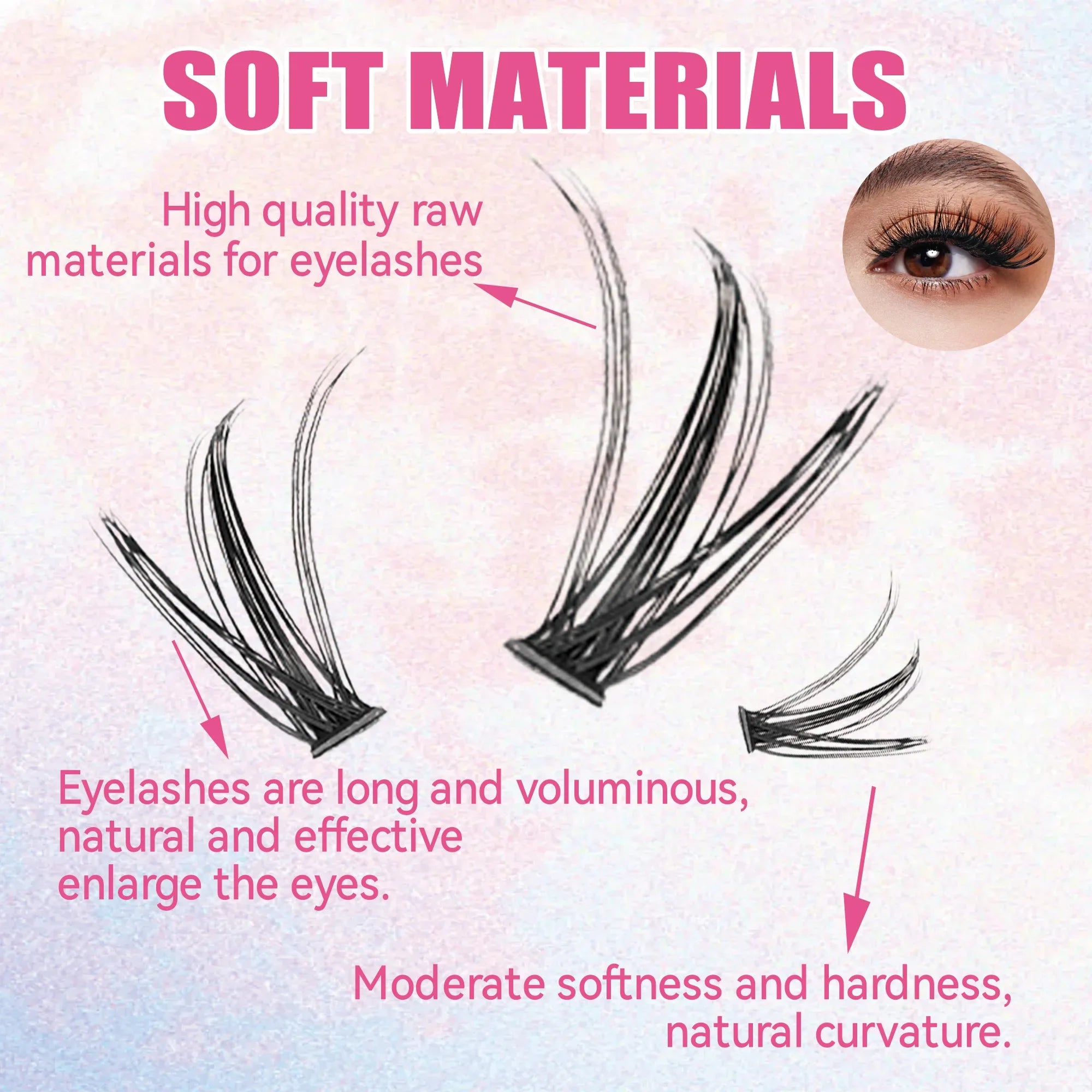 DIY Lashes Extension Kit Eyelashes 200 PCS Clusters Lash Bond and Seal Makeup Tools for Gluing  Lashes Gluing Glue  Accessories