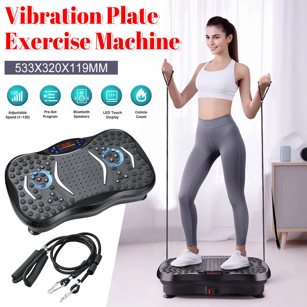 Bluetooth Vibration Plate – Full Body Shaker, Adjustable Speed, Fat Loss Machine
