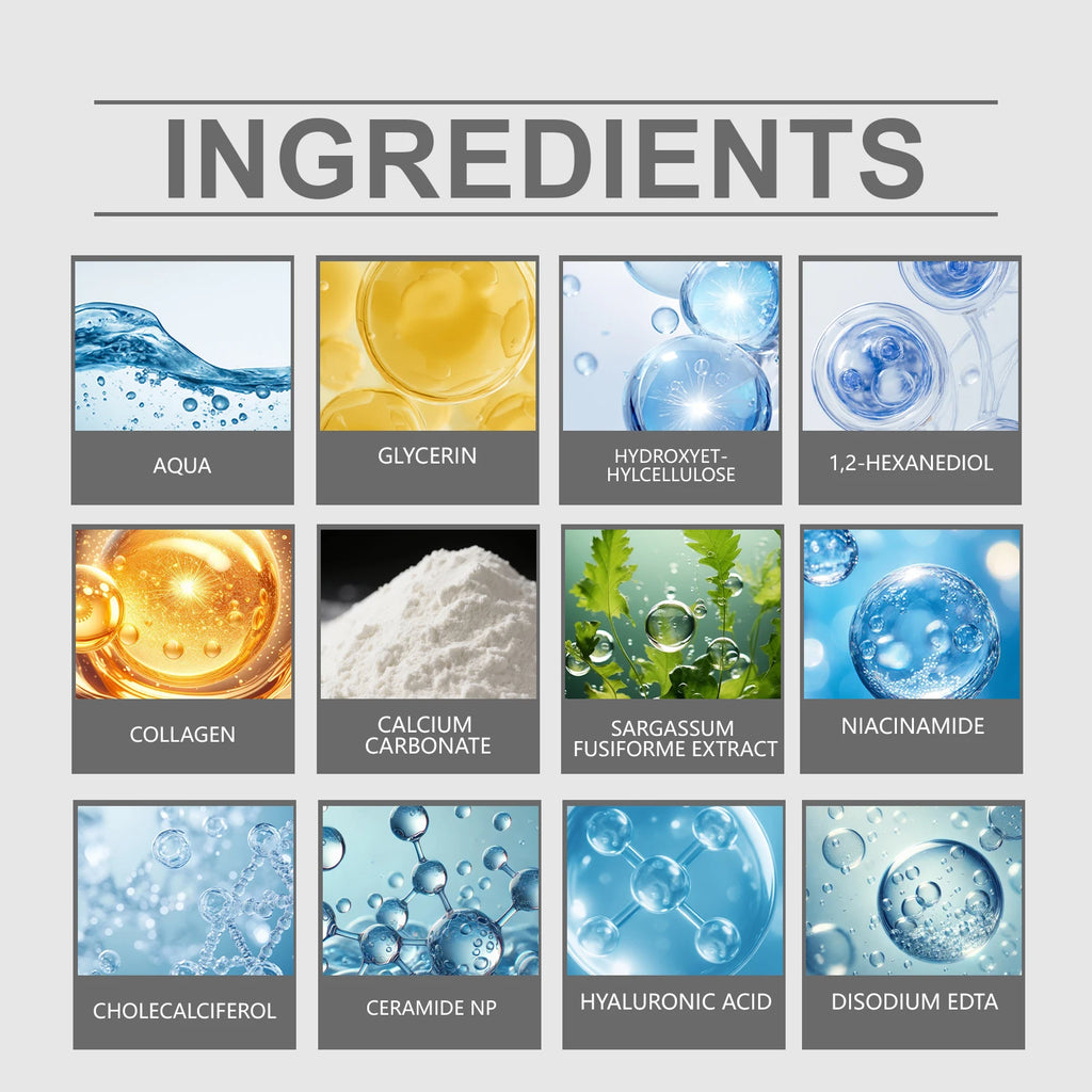 Calcium Skincare Set Anti-Aging Calcium Volume Facial Serum Eye Patches Multi Balm Fade Fine Lines Reduce Dark Circles Nourishes