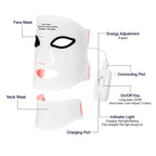 Silicone Red Light Therapy Mask 7 Color LED Face Mask Anti Aging Rejuvenation Brighten Facial Mask with Eye Protection Cushion