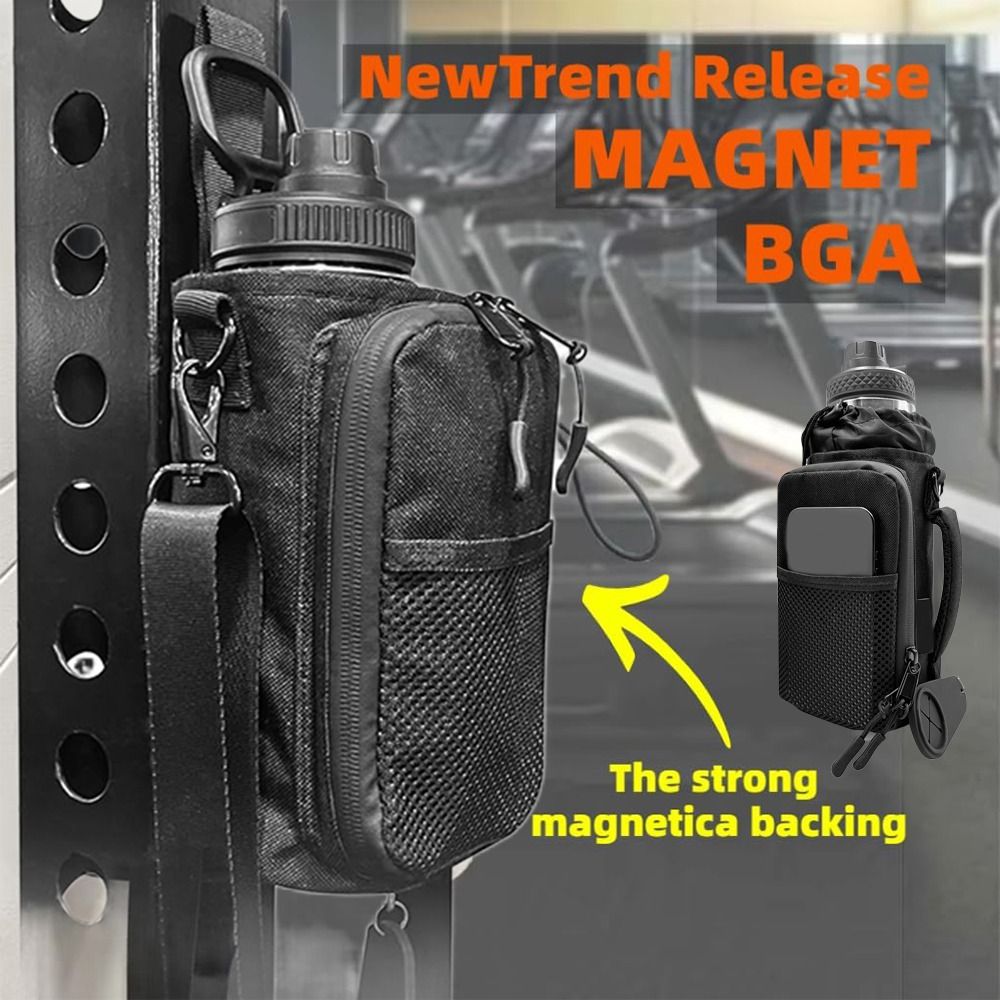 Magnetic Mesh Gym Bag – Durable Crossbody Water Bottle Carrier